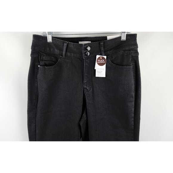 LANE BRYANT Jeans Women 14 Black Tighter Tummy High Rise Straight Leg Denim NWT - Picture 2 of 13